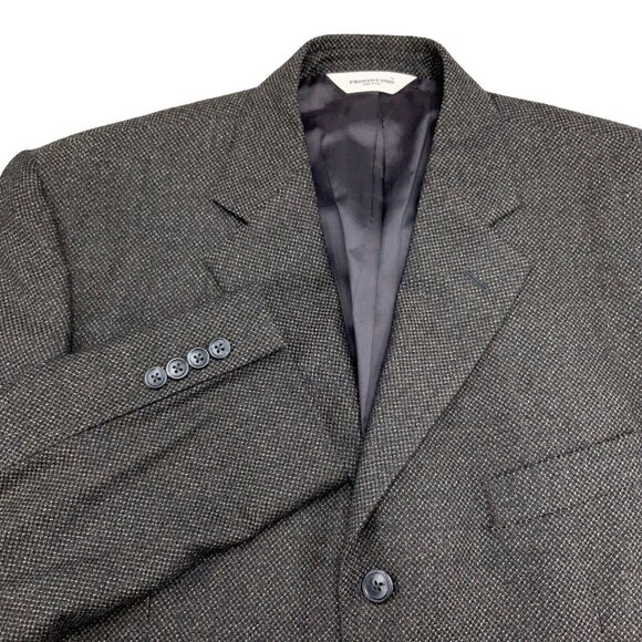 Pronto Uomo Blazer Men 42R Gray Tan Career Lanificio Galtes Wool Italy VTG‎ - Picture 1 of 14